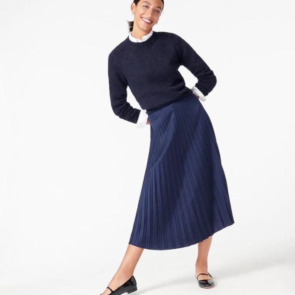NWT Jcrew Pleated Midi Skirt